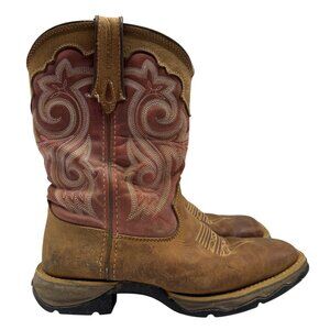 Durango Lady Rebel  brown/rusty red leather square toe Western boots Women sz 8M